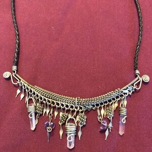 Elegant amethyst and quartz Crystal Necklace